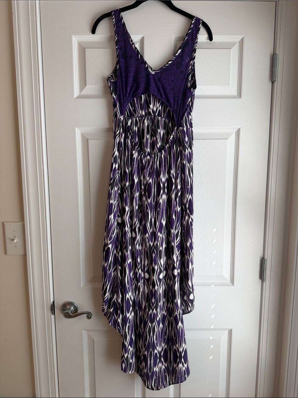EXPRESS Purple Ikat-Print High Low Dress - Picture 4 of 5